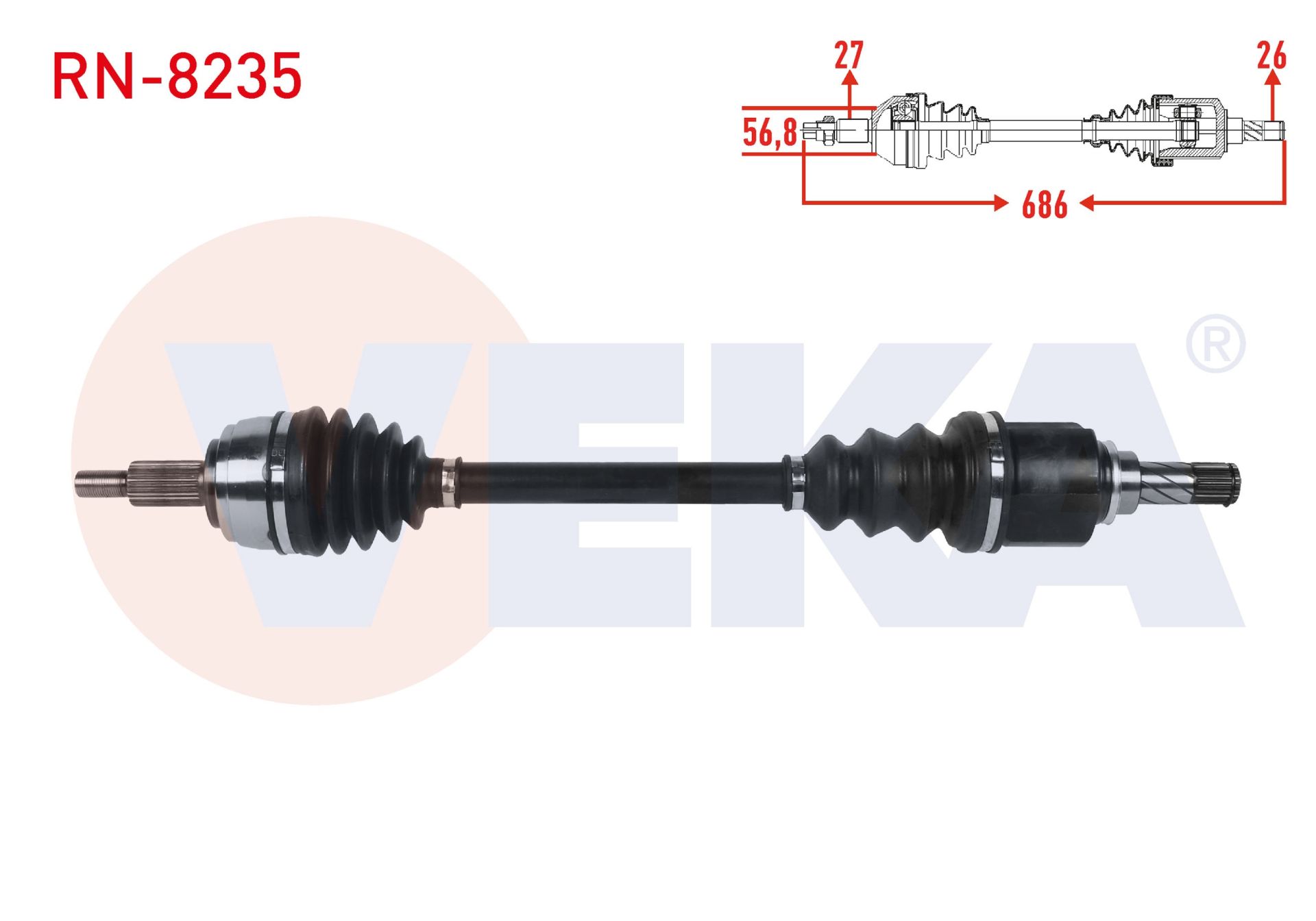 KOMPLE AKS SOL ON UZUNLUK 686mm RENAULT LATITUDE 1.5 DCI M-T 2011 RN-8235