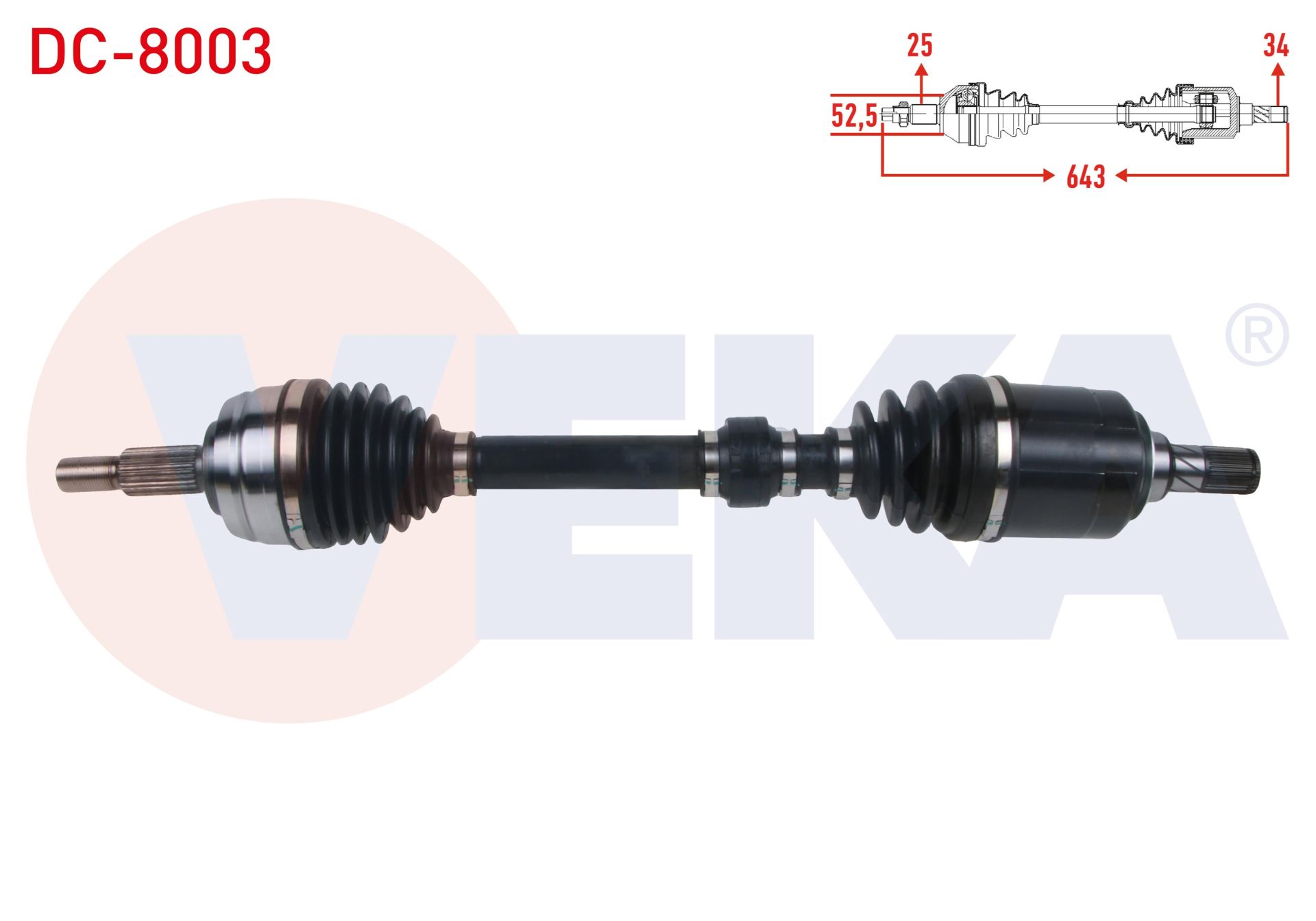 KOMPLE AKS SOL ON UZUNLUK 643mm DACIA DUSTER 1.5 DCI A-T 2017- -DC-8003