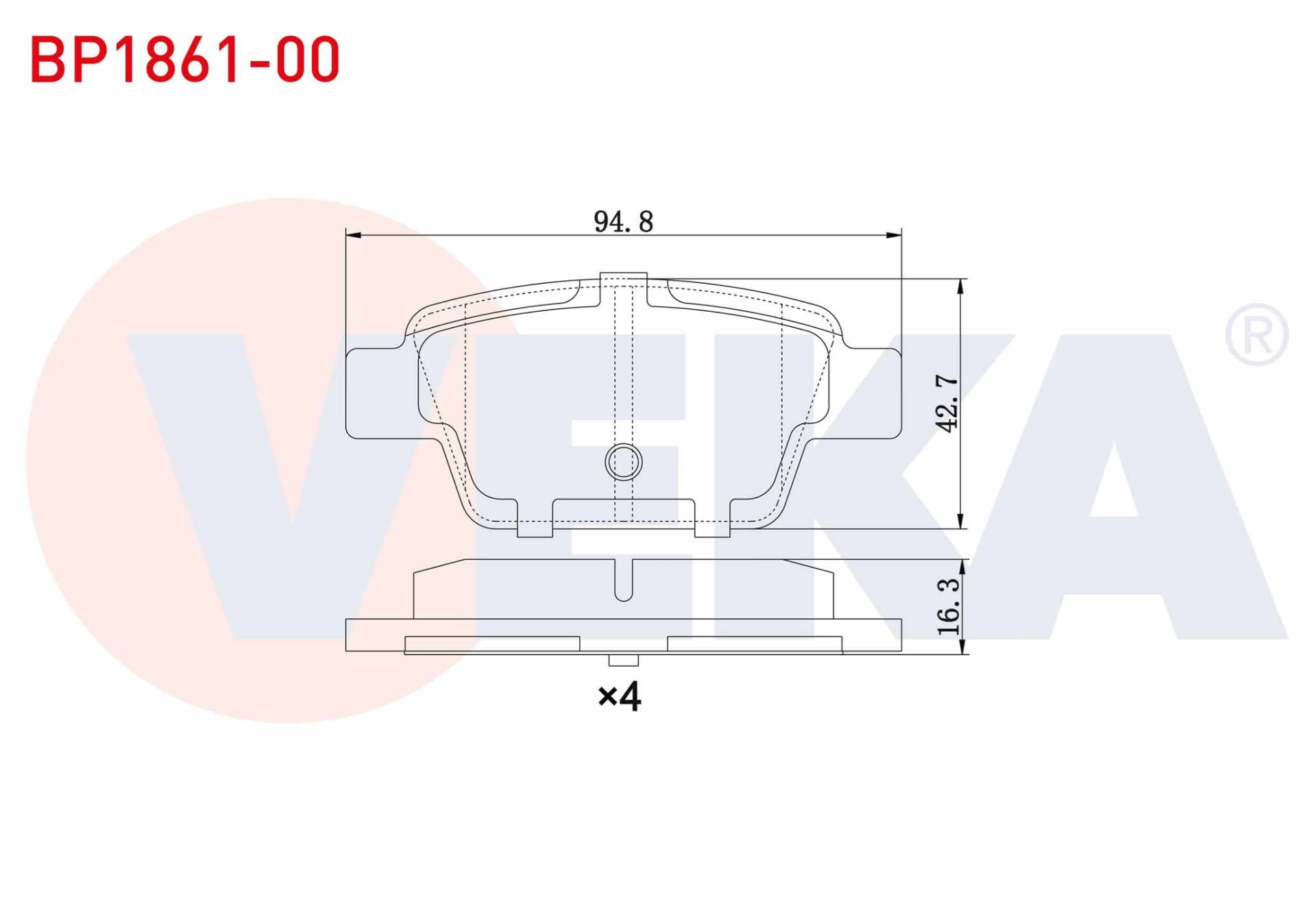FREN BALATA ARKA FIAT LINEA 1.4 T-JET 2007-/ BRAVO II (198) 1.6 MJT 2006-/ STILO 1.6 16v 2001-2010/ BRAVO II 1.6 2006-/ALFA ROMEO MITO 1.4 T 2008-/ MITO (955) 1.6 JTD 2008 -BP1861-00