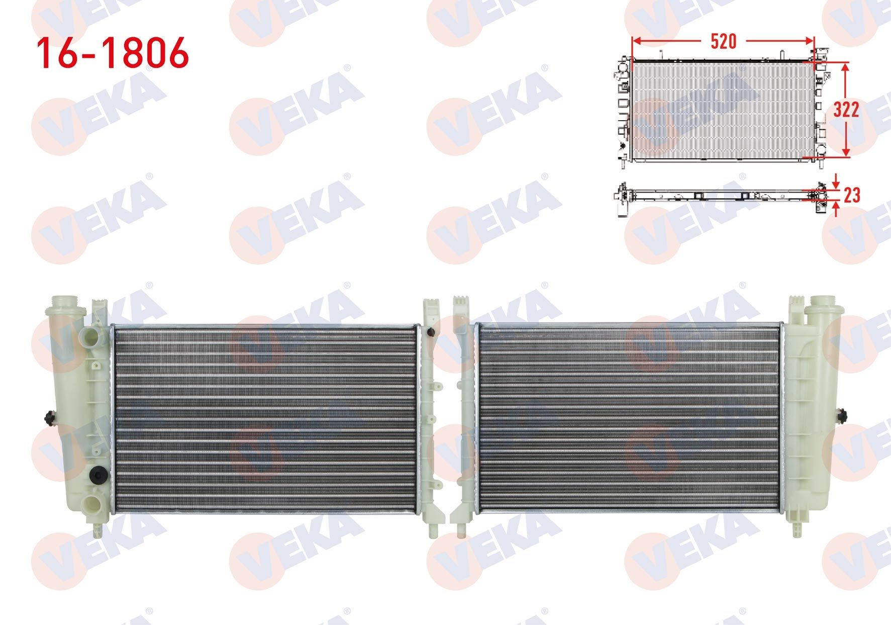 SU RADYATORU MEKANIK FIAT UNO 70 1.4i M-T 1994-2000 - 16-1806