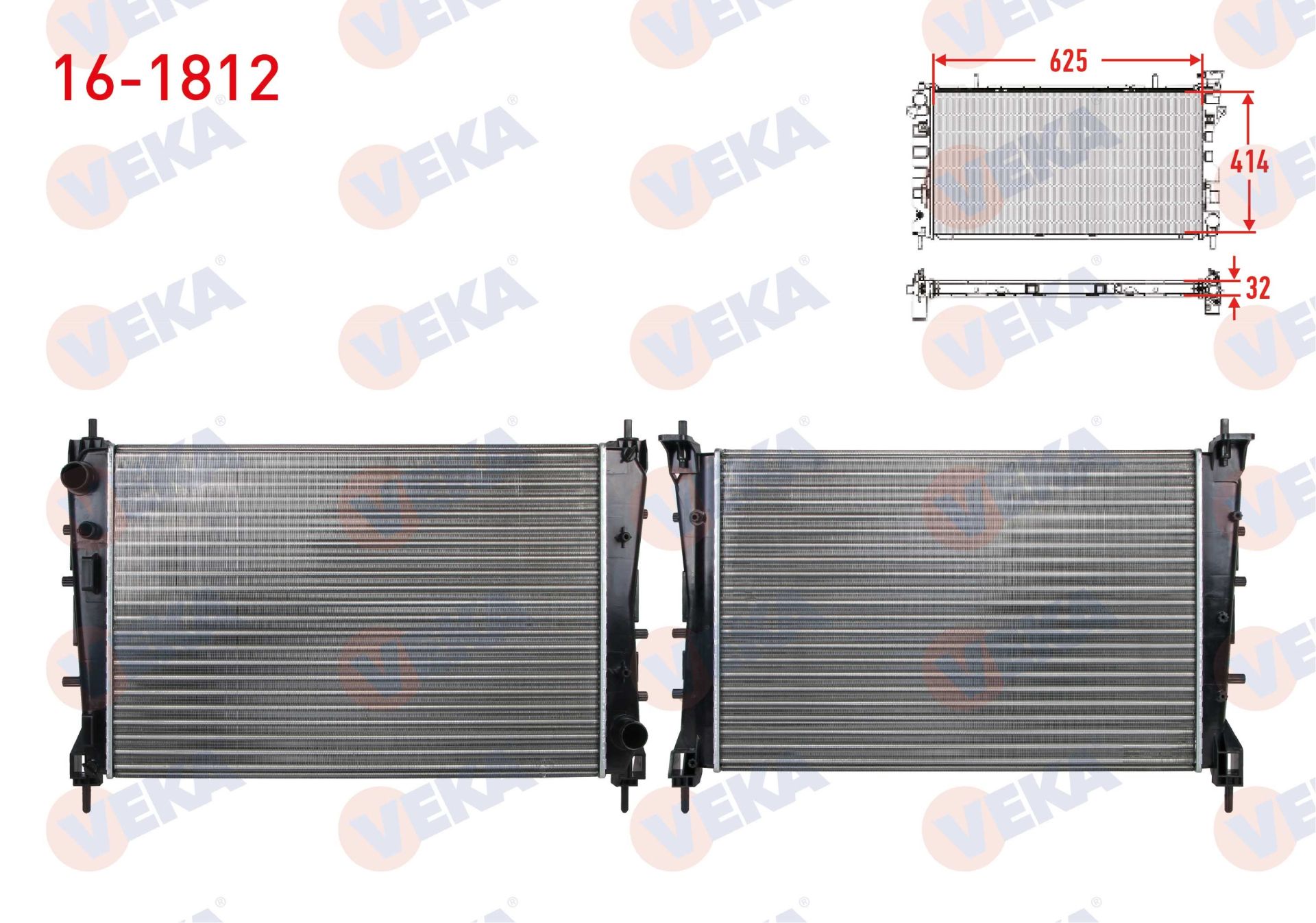 SU RADYATORU MEKANIK FIAT LINEA 1.3 MJT 90 HP M-T 2007- - 16-1812