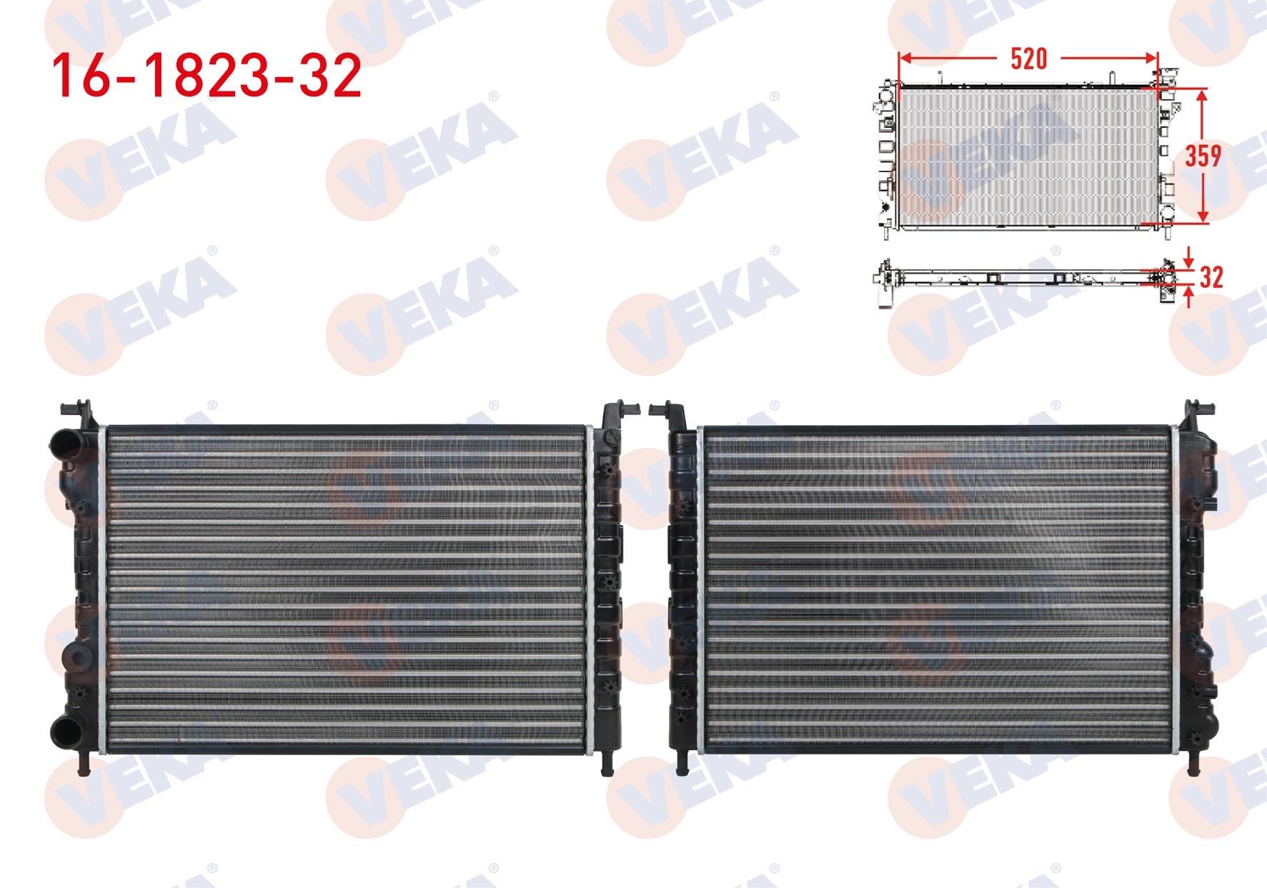 SU RADYATORU MEKANIK (32mm) FIAT PALIO (178BX) (178DX) 1.2i 16v M-T 1996-2005 - 16-1823-32