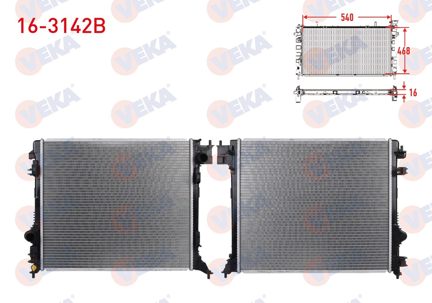 SU RADYATORU BRAZING NISSAN QASHQAI (J11) 1.5 DCI M-T AC+/- 2014- - 16-3142B