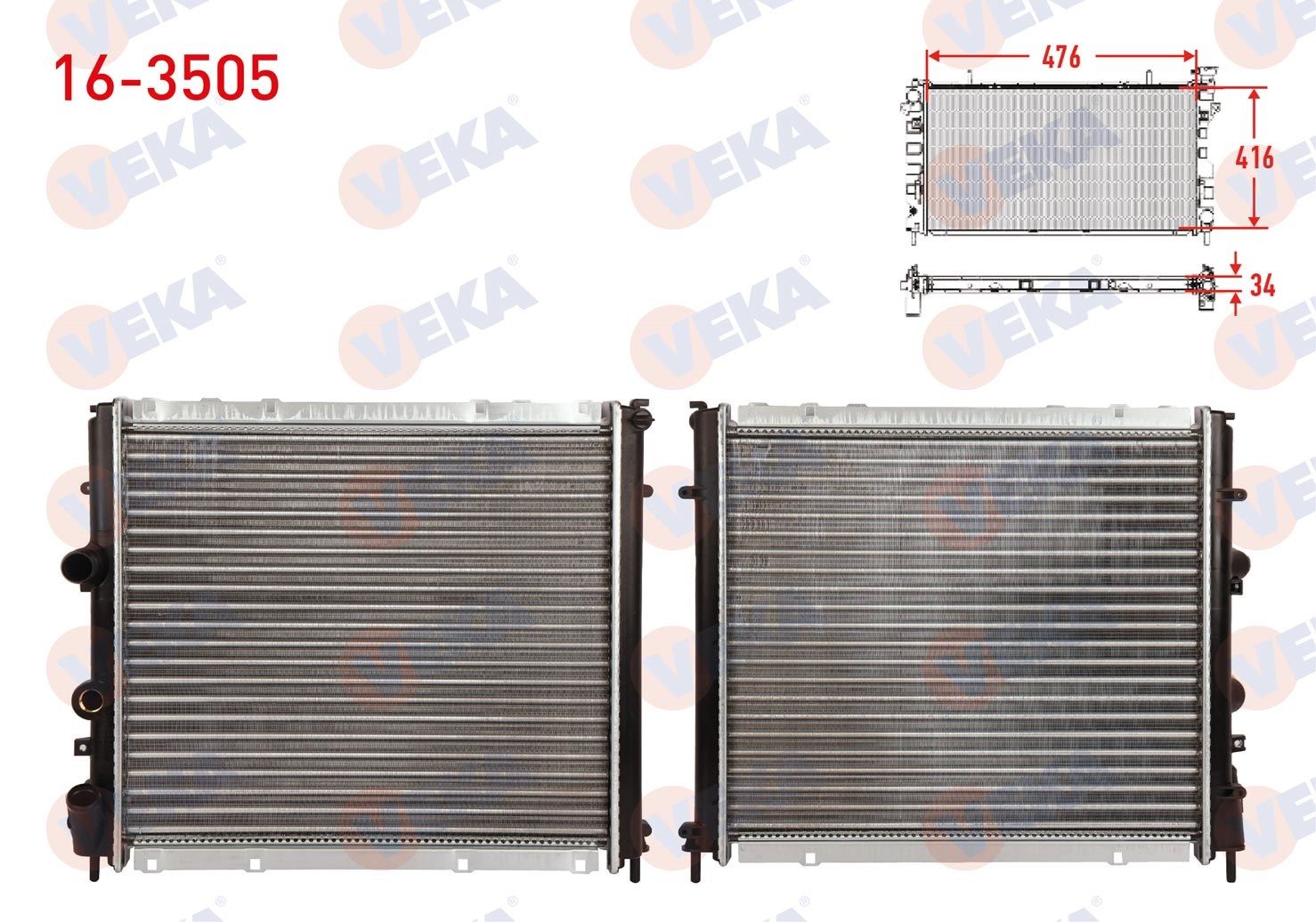 SU RADYATORU MEKANIK RENAULT KANGOO (KC0/1) 1.9 D M-T 1998-2008 - 16-3505