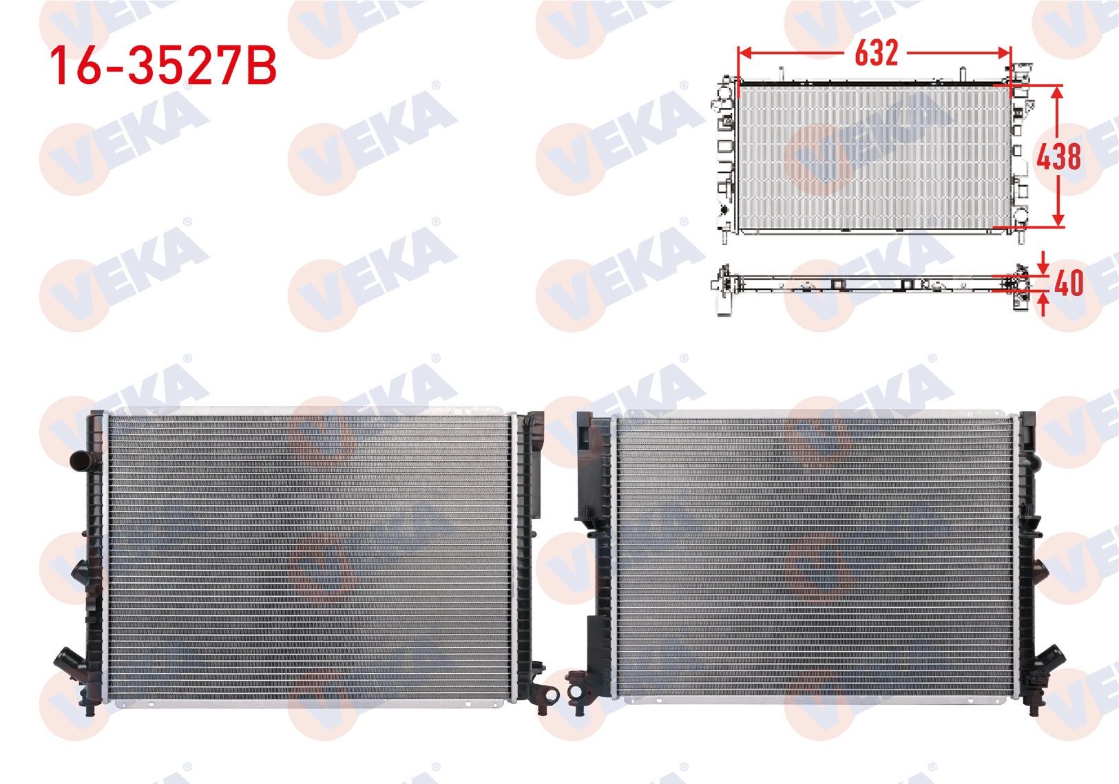 SU RADYATORU BRAZING RENAULT LAGUNA I (B56,556) 1.8i M-T 1993-200 + 16-3527B
