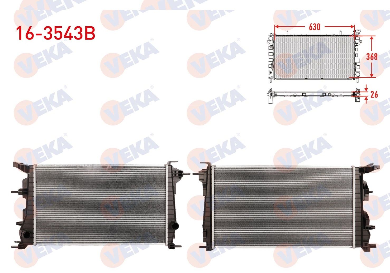 SU RADYATORU BRAZING RENAULT FLUENCE (L30) 1.5 DCI A-T/M-T AC+/- 2009 - 16-3543B