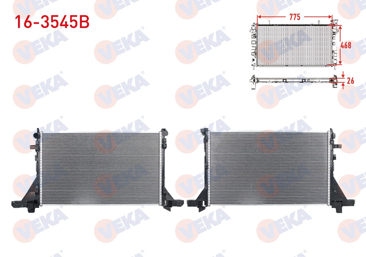 SU RADYATORU BRAZING RENAULT MASTER III (FV) 2.3 DCI M-T M9T TEK TEKER 2010- / OPEL MOVANO B 2.3 DCI 2010- 16-3545B