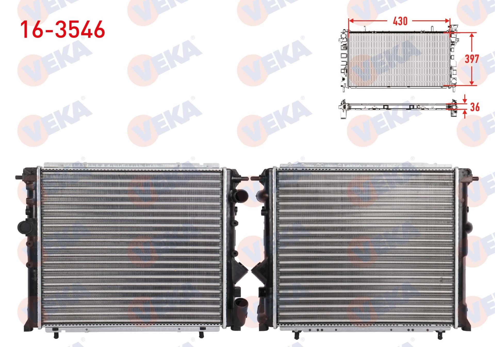 SU RADYATORU MEKANIK RENAULT R19 1.4 KARBURATORLU M-T/A-T AC+/- 1988-2000 - 16-3546