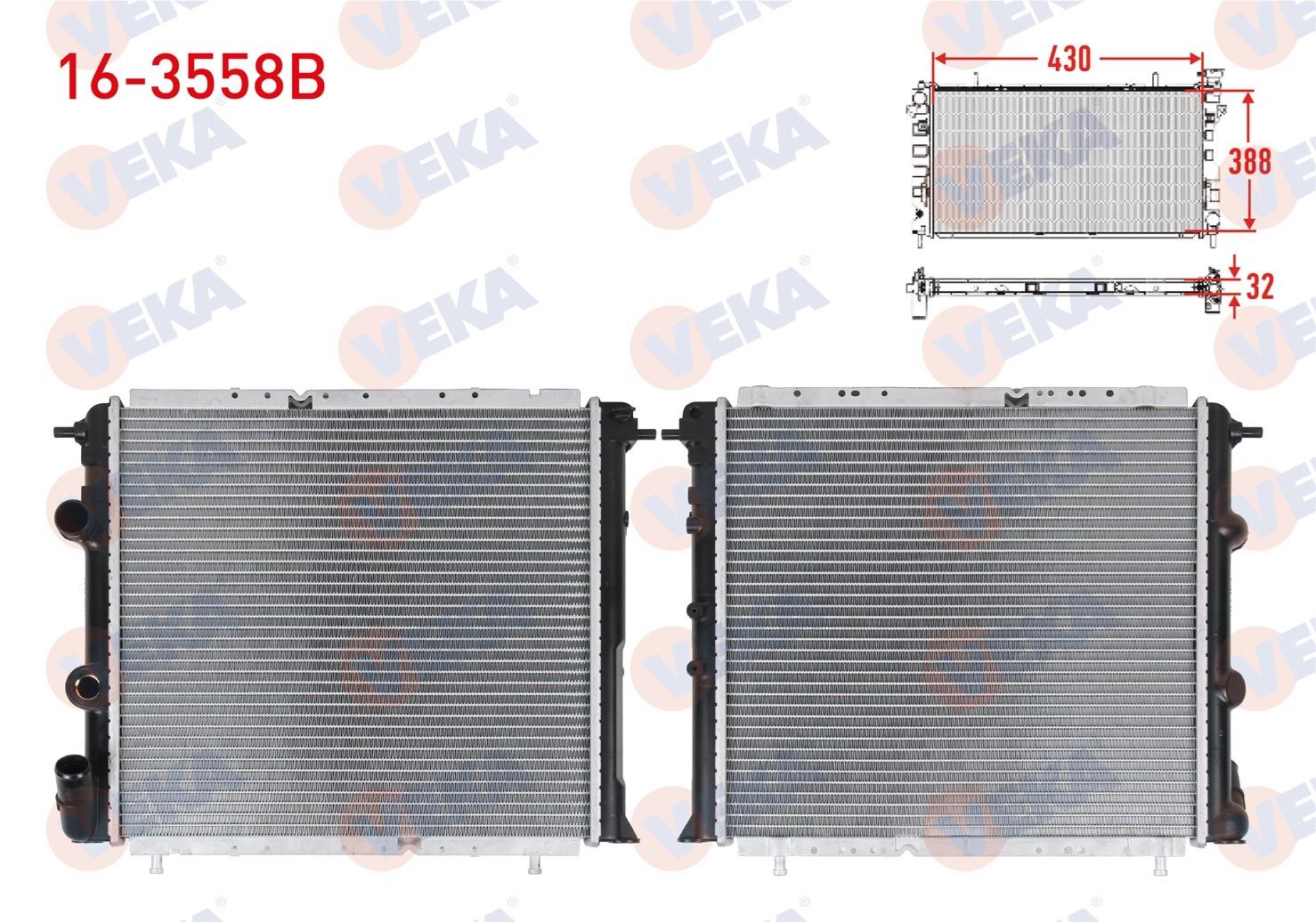 SU RADYATORU BRAZING RENAULT R19 1.4 (ENJEKSIYONLU) A-T/M-T AC+ 1988-1996 - 16-3558B