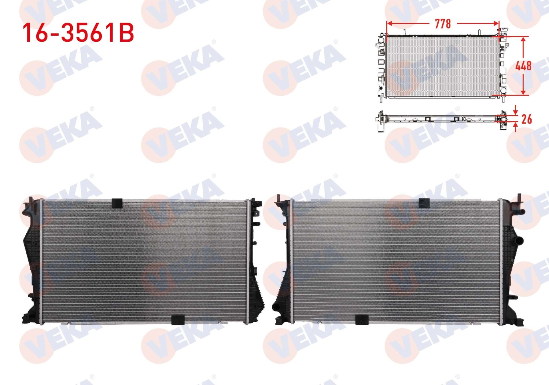 SU RADYATORU BRAZING RENAULT TRAFIC II (FL) 2.0 DCI M-T AC+/- 2006-2014 - 16-3561B
