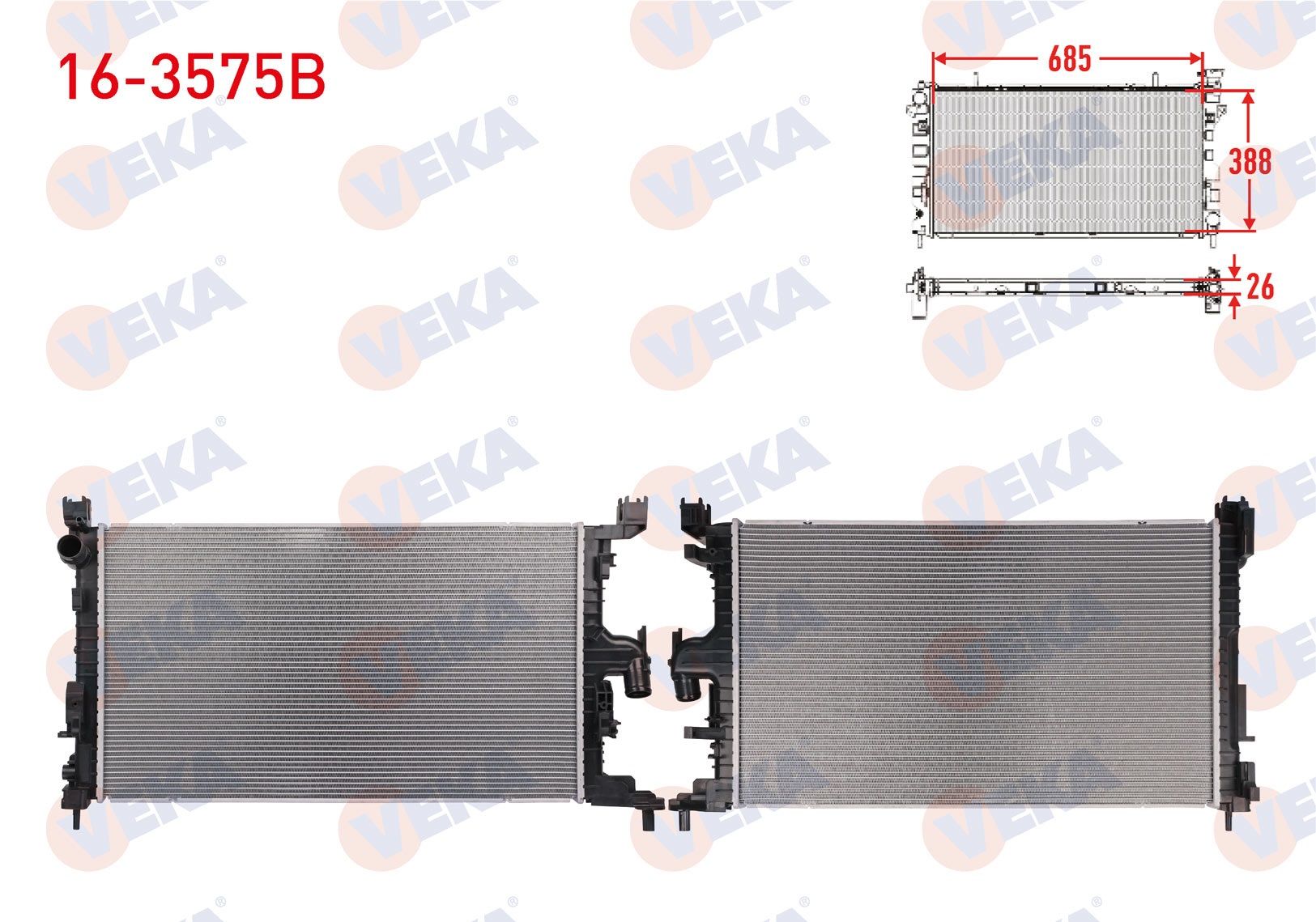 SU RADYATORU BRAZING DACIA DUSTER (XJD) 1.5 BLUE DCI 2021- - 16-3575B