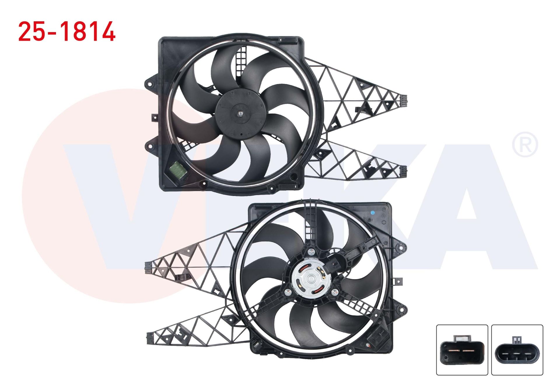 FAN MOTORU (SU+KLIMA) DAVLUMBAZLI TEKLI REZISTANSLI FIAT GRANDE PUNTO (199) 1.3 MJT 75 HP KLIMALI 2005-2012 - 25-1814