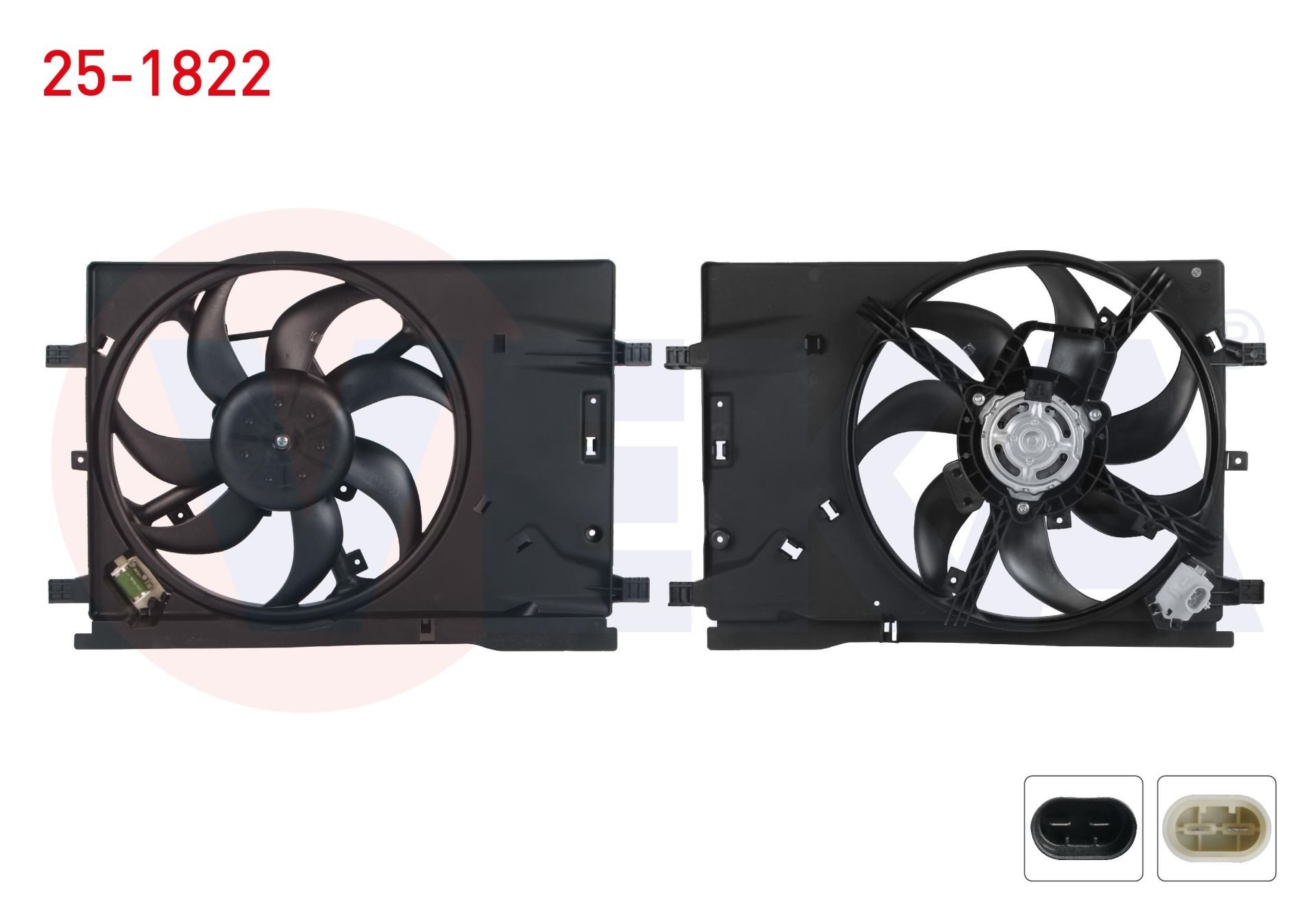 FAN MOTORU (SU+KLIMA) DAVLUMBAZLI RESIZTANSLI TEKLI FANLI FIAT GRANDE PUNTO (199) 1.4 2005-2012 - 25-1822