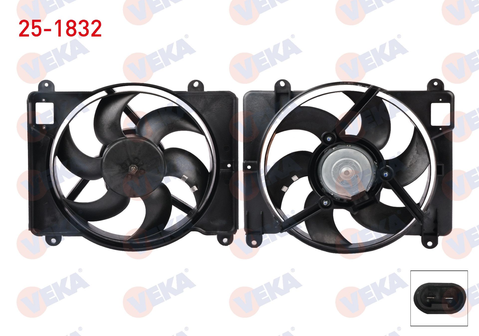 FAN MOTORU (SU+KLIMA) DAVLUMBAZLI TEKLI FANLI FIAT PUNTO 1.2 AC+ 1993-1999 - 25-1832