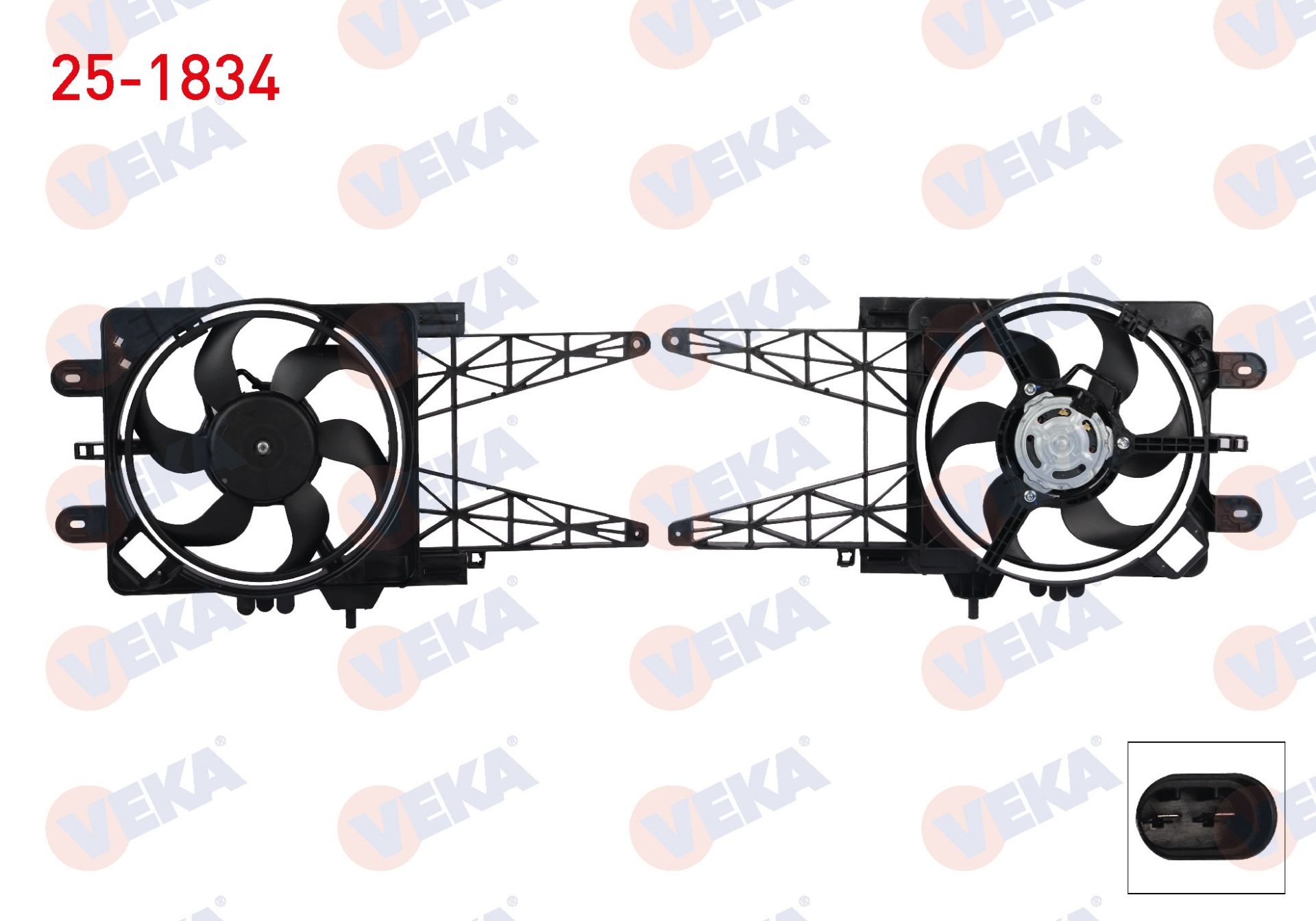FAN MOTORU (SU+KLIMA) DAVLUMBAZLI TEKLI FANLI (KABLOSUZ) FIAT PUNTO 1.2 AC+ 1999-2012 - 25-1834