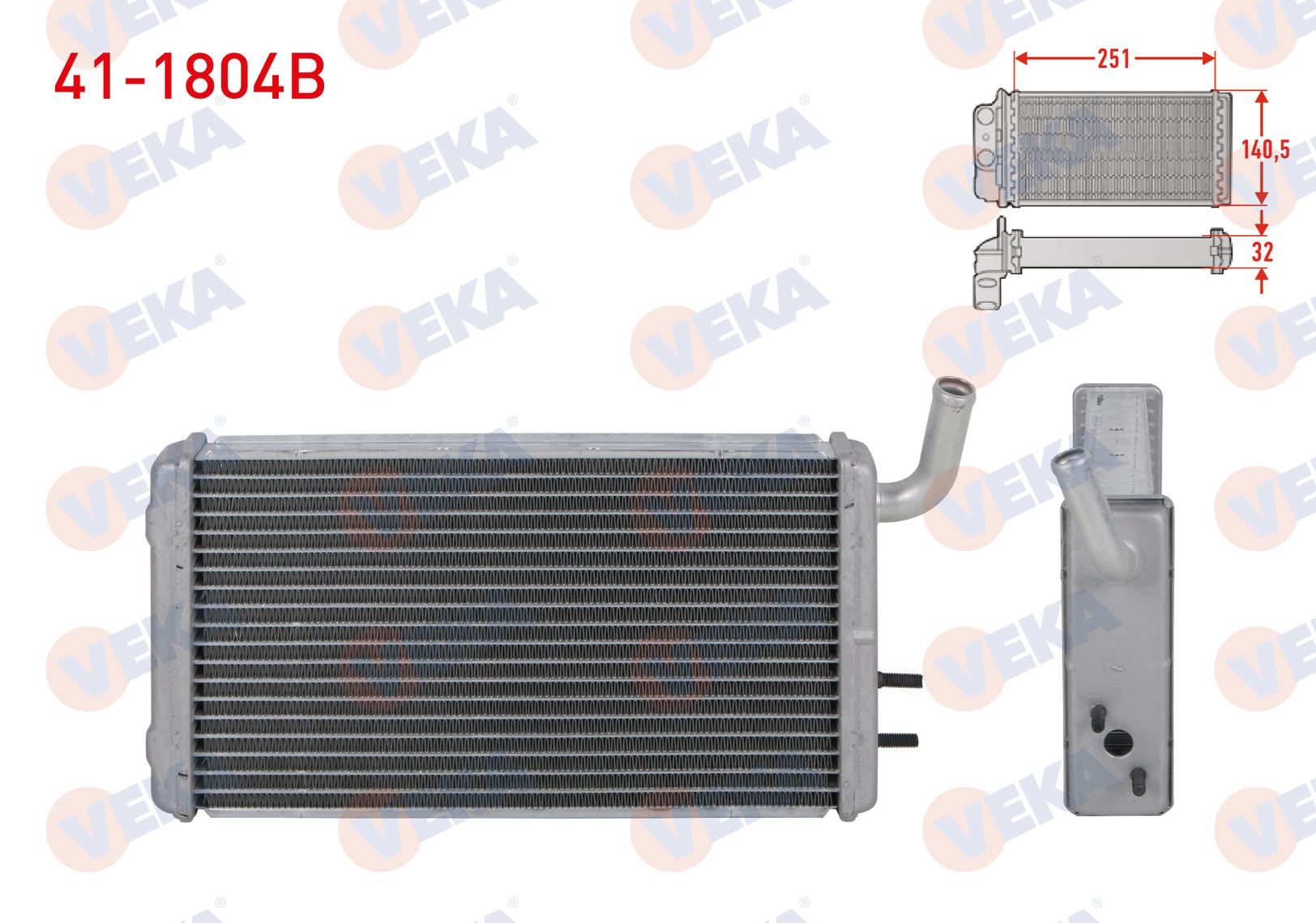 KALORIFER RADYATORU BRAZING METAL KAZAN (5.5mm fin) FIAT DOGAN 1.6 1993-2002 - 41-1804B