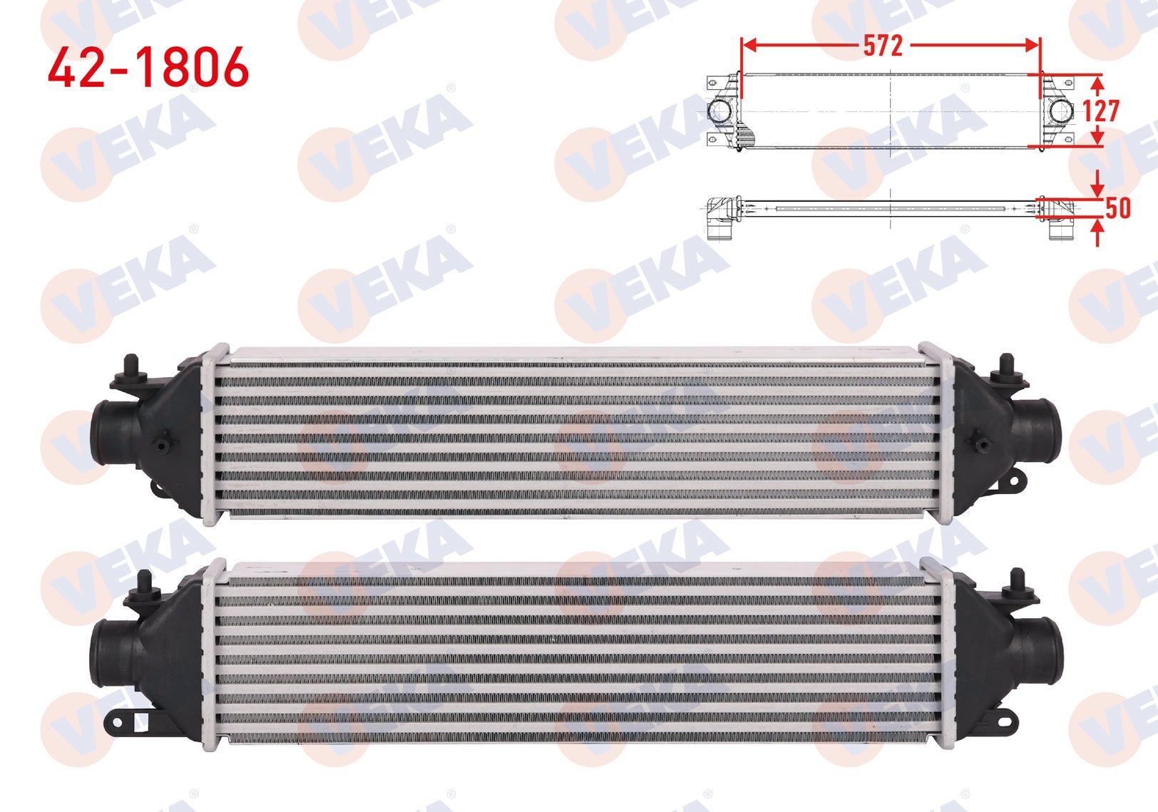 TURBO RADYATORU (INTERCOOLER) FIAT DOBLO (152,263) 1.3 MJT 2010- - 42-1806