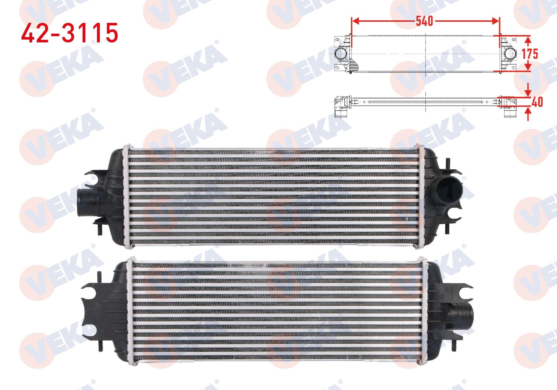 TURBO RADYATORU (INTERCOOLER) RENAULT TRAFIC II PANELVAN/VAN 2.5 DCI 135 135 hp 2003- - 42-3115