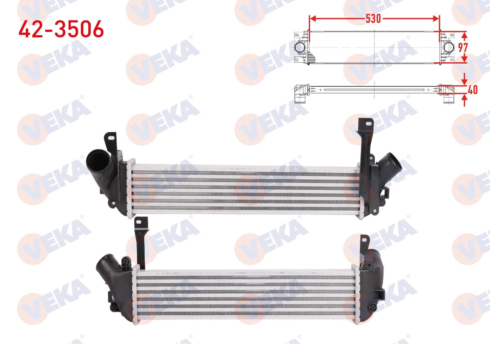 TURBO RADYATORU (INTERCOOLER) RENAULT KANGOO (KC0/1) 1.5 DCI 1998-2008 - 42-3506