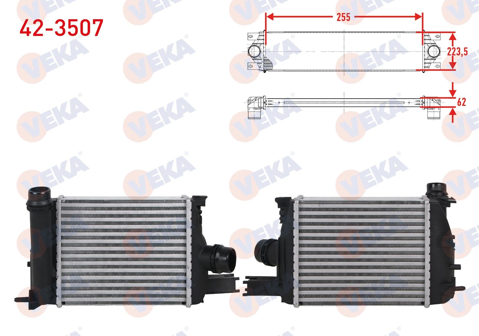 TURBO RADYATORU (INTERCOOLER) RENAULT SYMBOL III (JZ0/1) 1.5 DCI 2012- - 42-3507