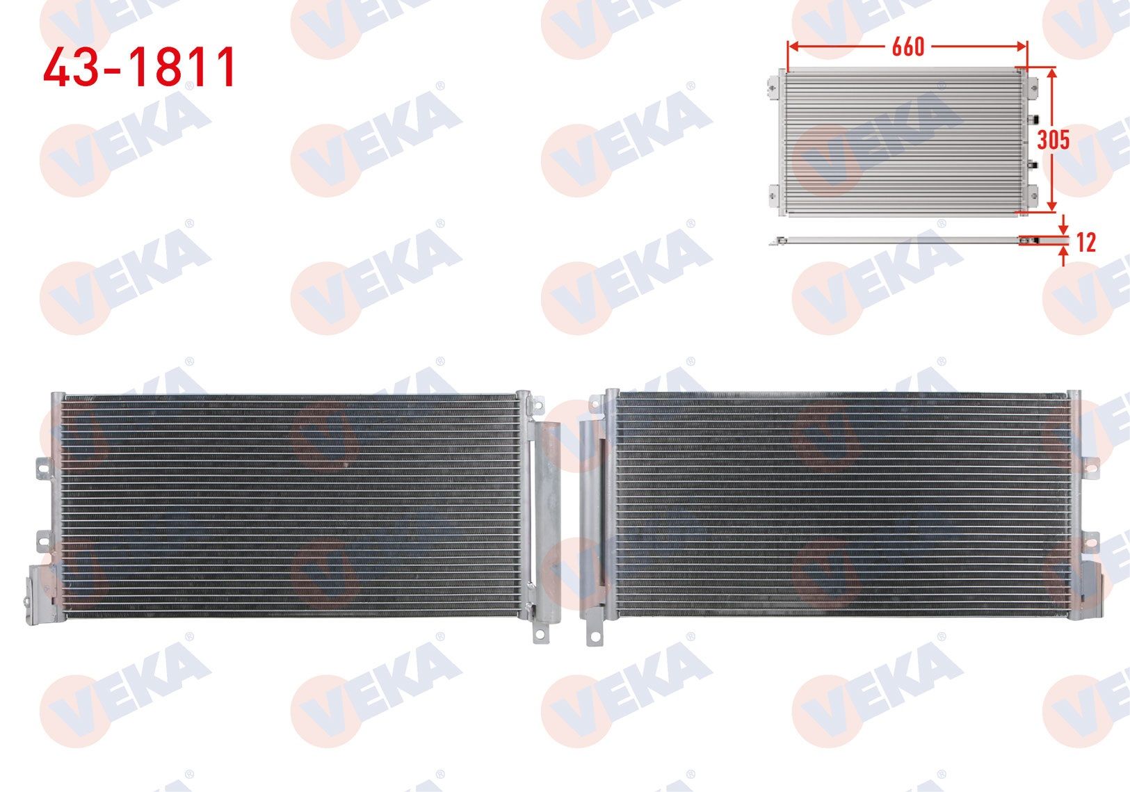 KLIMA RADYATORU FIAT LINEA (323) 1.3 MJT M-T 2007- - 43-1811