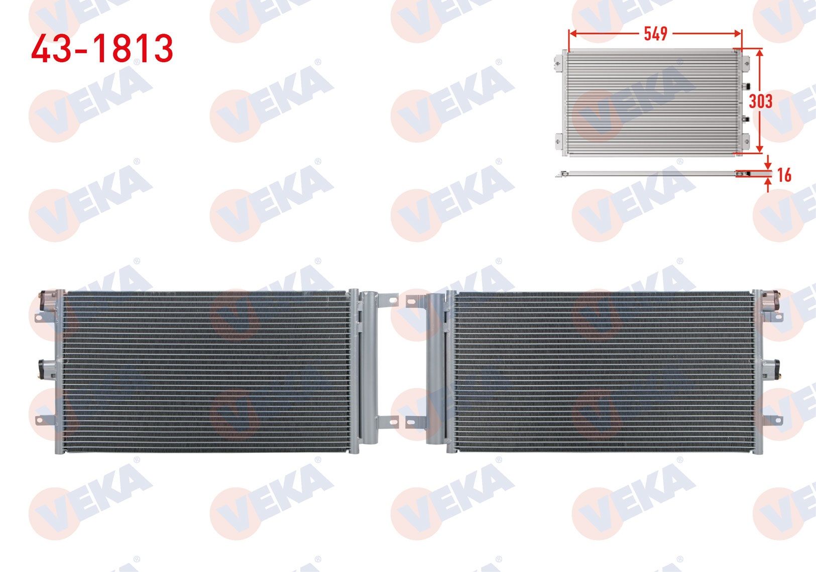 KLIMA RADYATORU FIAT DOBLO (119,223) 1.4 M-T 2001-2010 - 43-1813