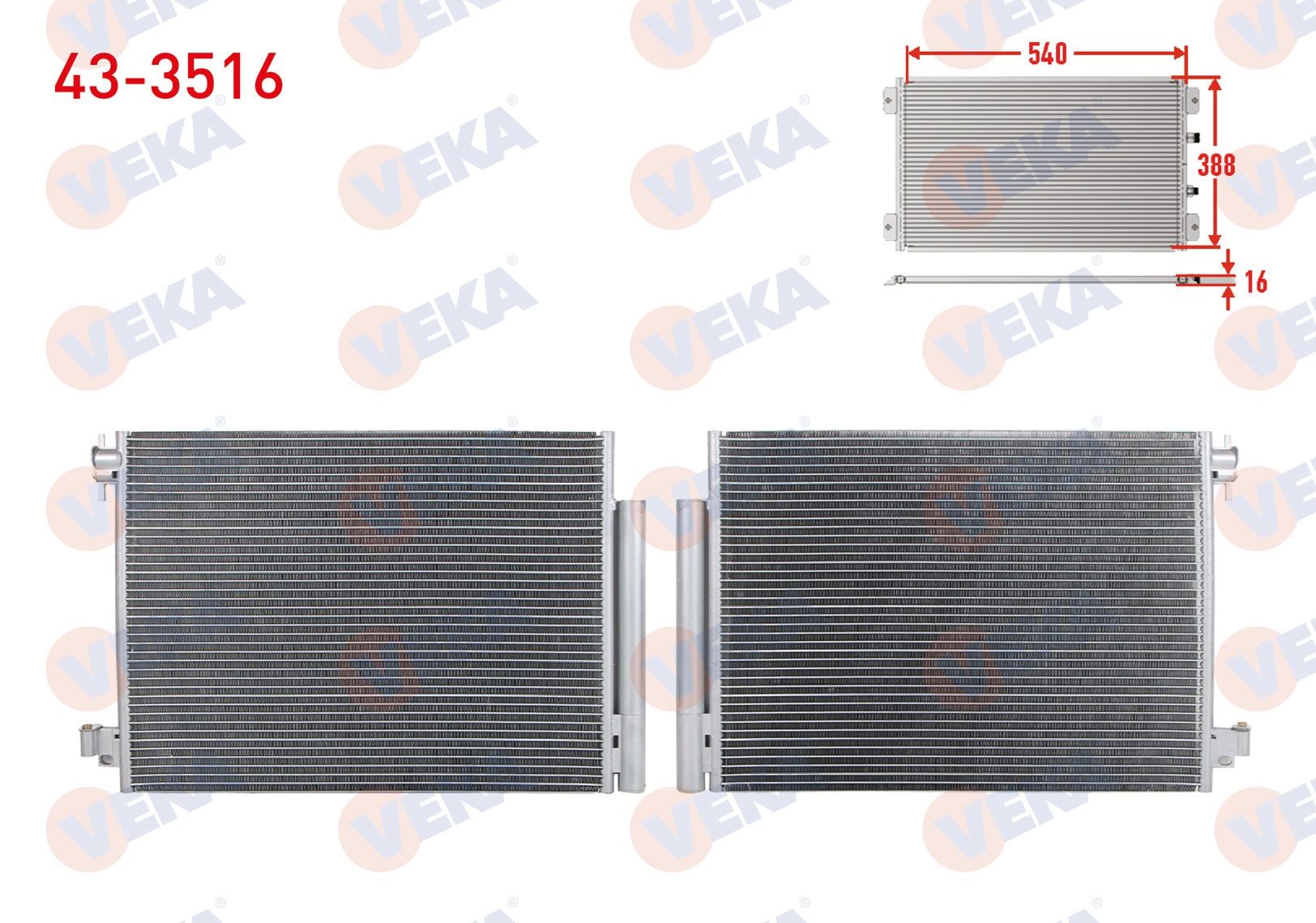 KLIMA RADYATORU RENAULT CLIO IV 2012-2020/ CAPTUR 2013-/ DACIA DOKKER 2012-/ DUSTER 2012-/ LOGAN II 2012-/ SANDERO STEPWAY 2012- - 43-3516