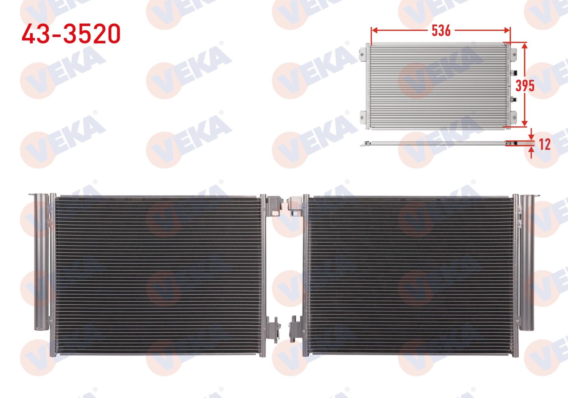 KLIMA RADYATORU RENAULT CLIO V, 5.5 1.0 TCe - 1.3 TCe - 1.5 BlueDCI 2019-2024 / CAPTUR II 1.0 TCe - 1.3 TCe - 1.5 DCI 2020- / NISSAN MICRA V (K14) 1.0 2016-/ JUKE (F16) 1.0 2020- 43-3520