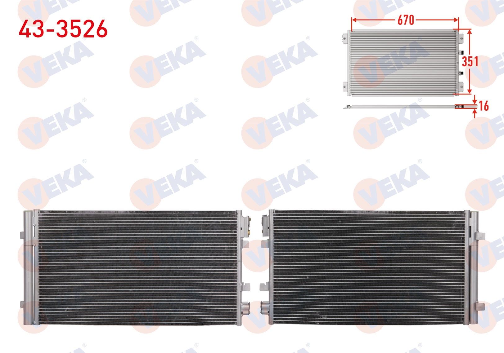KLIMA RADYATORU RENAULT MEGANE III 1.5 DCI - 1.4i 16v - 2.0 DCI - 2.0i 16v 2008- / FLUENCE 1.5 DCI - 1.6 16v 2009- / SCENIC III 1.4i 16v - 1.5 DCI 2009- - 43-3526