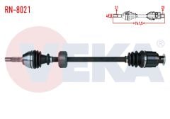 KOMPLE AKS SAG ON RENAULT MEGANE I (BA0/1) 1.6i 8v UZUNLUK 741,5mm 1996-2003 RN-8021