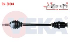 KOMPLE AKS SAG ON RENAULT CLIO II (BB0/1/2,CB0/1/2) 1.4i 16v ABSLI 26 DIS UZUNLUK 715 mm 1998-2005 RN-8038A