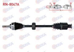 KOMPLE AKS SAG ON ABSLI 26 DIS UZUNLUK 723,5mm RENAULT CLIO II (BB0/1/2,CB0/1/2) 1.2 16v, 1.5 DCI YAYLI TIP 1998-2005 RN-8047A
