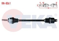 KOMPLE AKS SAG ON RENAULT MEGANE I (BA0/1) 1.6i 8v ABSLI 44 DIS UZUNLUK 750mm 1996-2003 RN-8061