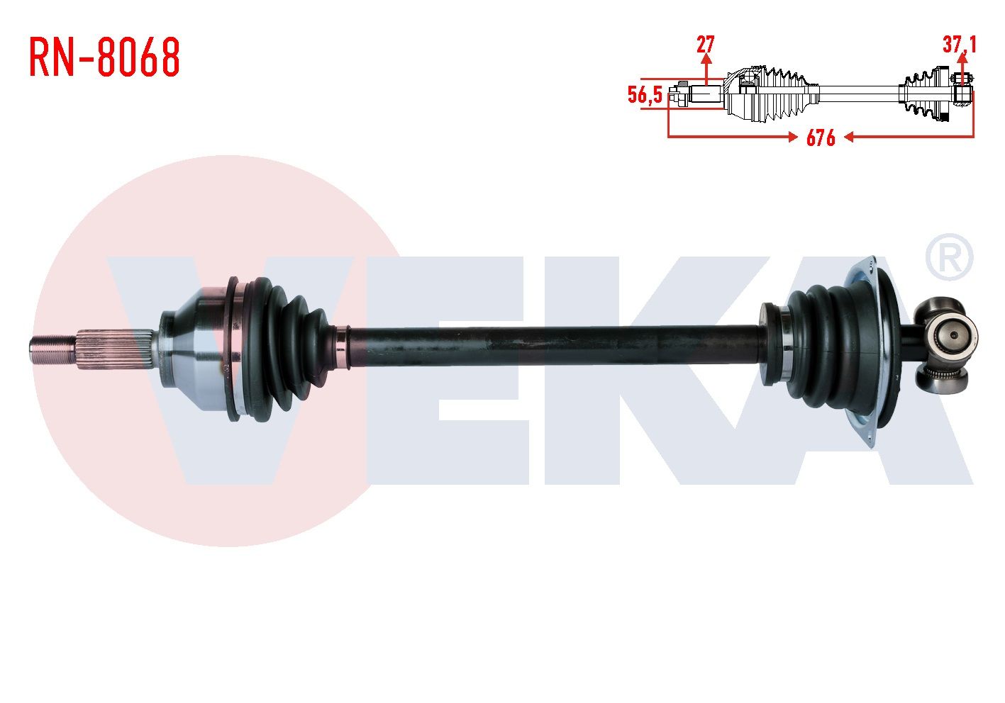 KOMPLE AKS SOL ON RENAULT TRAFIC II (FL) 1.9 DCI UZUNLUK 676 mm 2001-2014 RN-8068