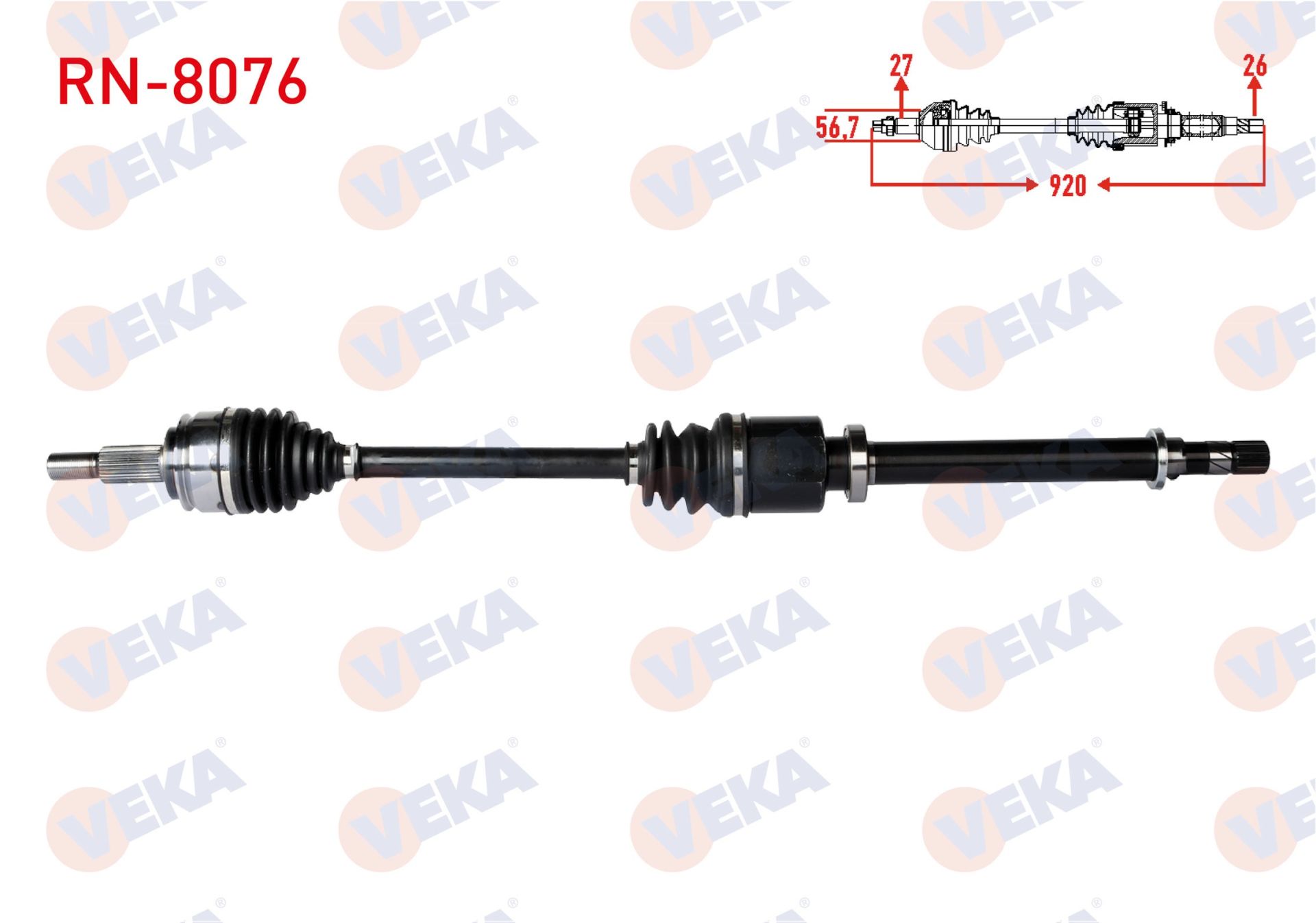KOMPLE AKS SAG ON UZUNLUK 920mm RENAULT KANGOO 1.5 DCI 2008- / MERCEDES CITAN (W415) 1.5 CDI 2012- RN-8076