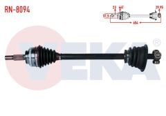 KOMPLE AKS SOL ON RENAULT MEGANE I (BA0/1) 1.9 DT ABSLI 44 DIS UZUNLUK 654mm 1996-2003 RN-8094