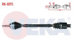 KOMPLE AKS SAG ON RENAULT MEGANE I (BA0/1) 1.9 DT ABSLI 44 DIS UZUNLUK 748mm 1996-2003 RN-8095