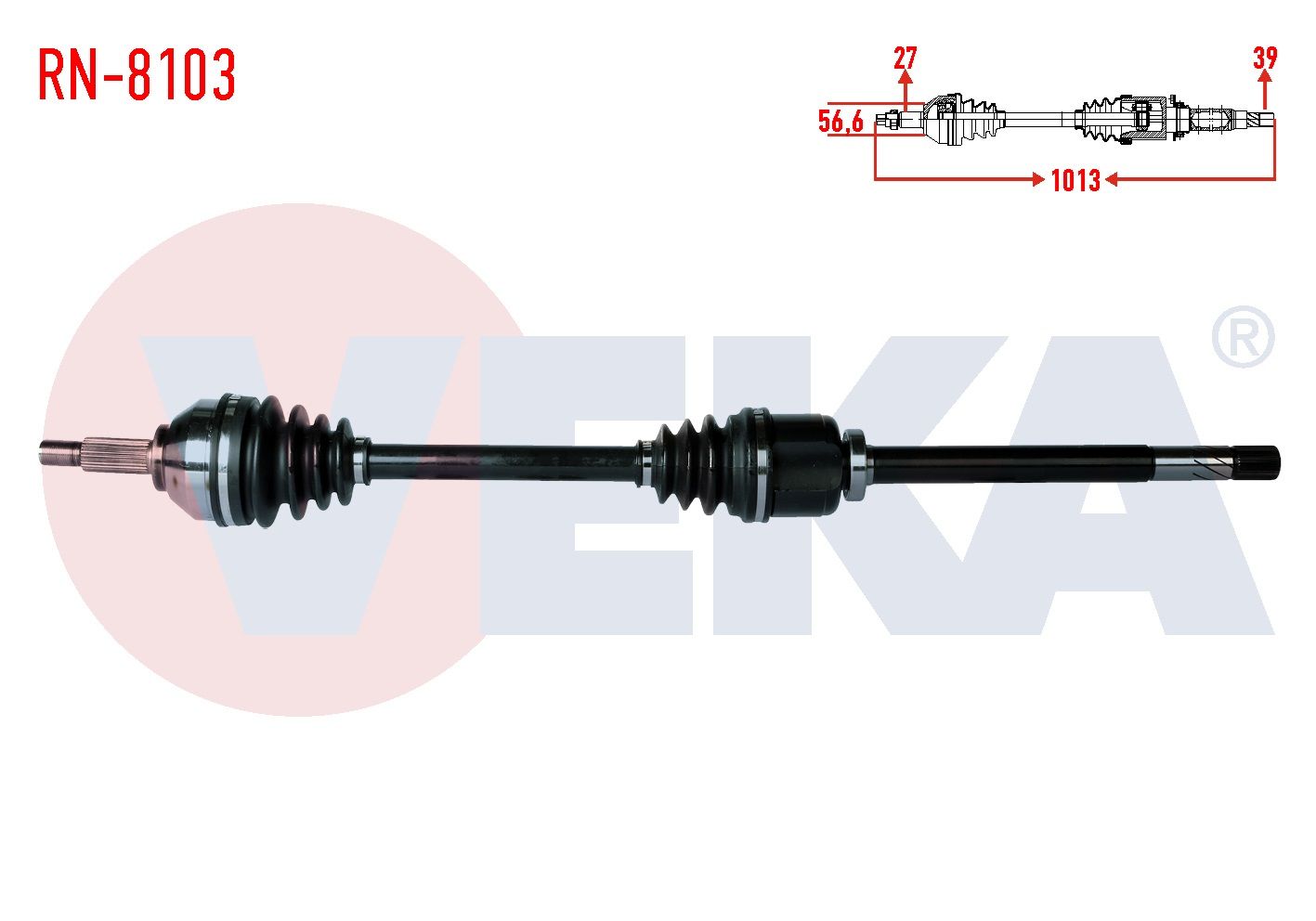 KOMPLE AKS SAG ON UZUNLUK 1013mm RENAULT TRAFIC II 2.0 DCI 2001-2014 / OPEL VIVARO (X83) 2.0 CDTI 2015- RN-8103