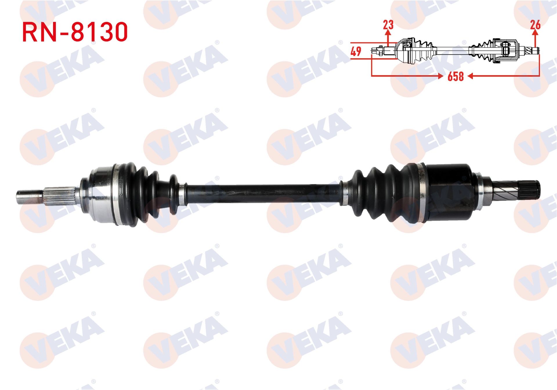 KOMPLE AKS SOL ON RENAULT SYMBOL III (JZ0/1) 1.5 DCI UZUNLUK 658mm 2012- RN-8130