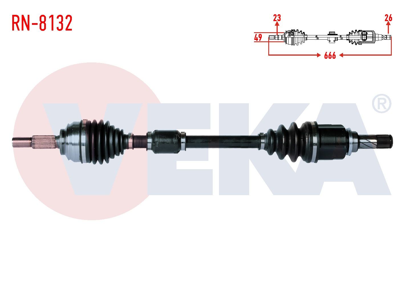 KOMPLE AKS SAG ON RENAULT SYMBOL III (JZ0/1) 1.5 DCI UZUNLUK 904mm 2012- RN-8131