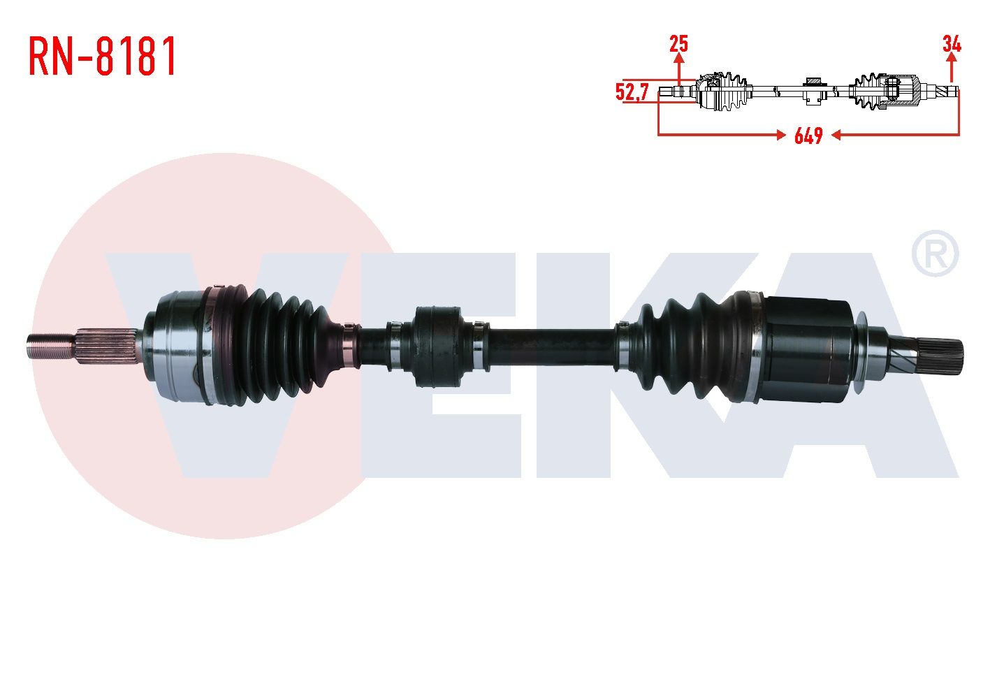 KOMPLE AKS SOL ON UZUNLUK 694mm RENAULT MEGANE IV (BVA6) 1.5 DCI (EURO 6) 6 A-T (SNZ-DC4) 2016- RN-8181