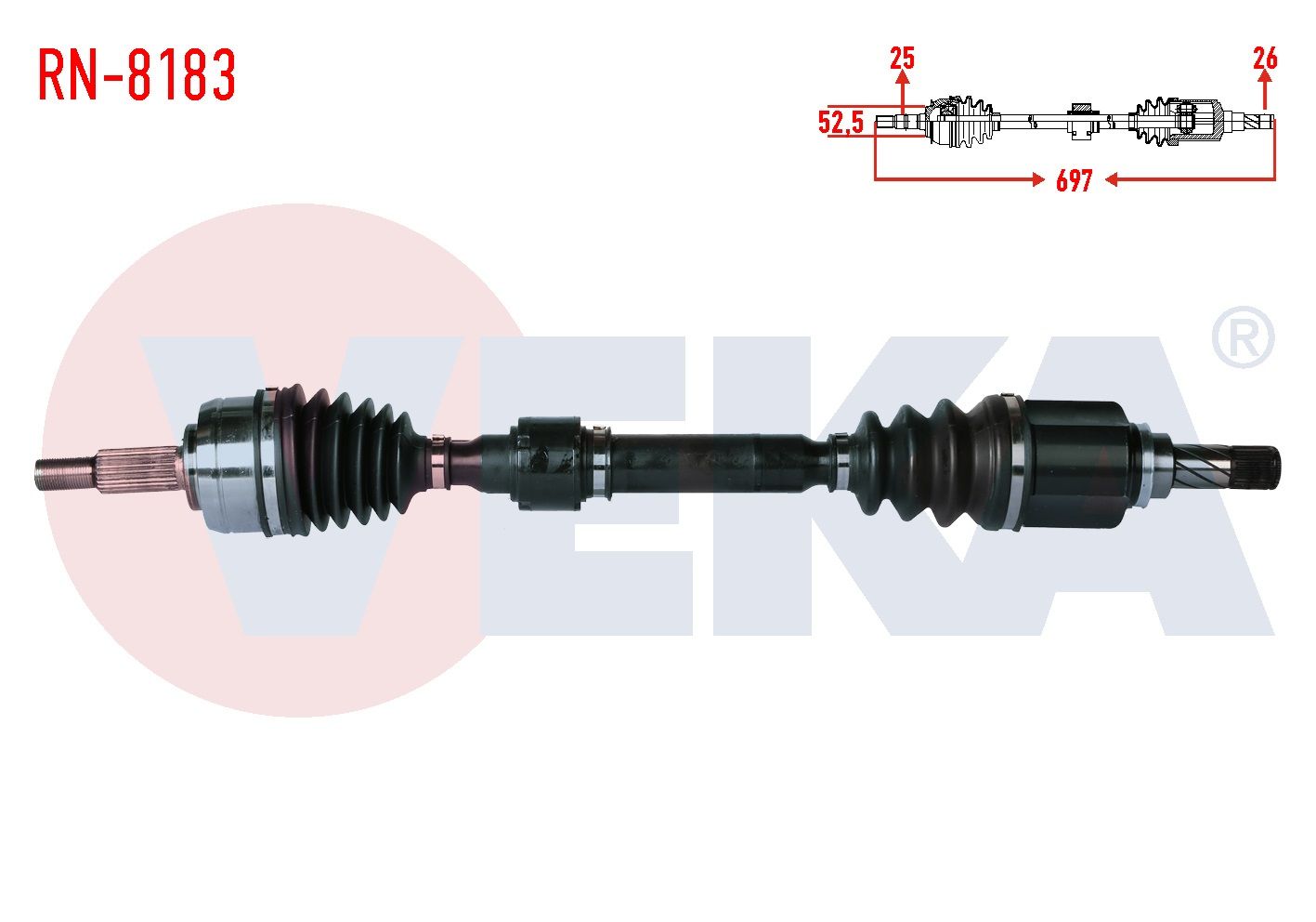KOMPLE AKS SOL ON UZUNLUK 742mm RENAULT MEGANE IV 1.3 Tce (EURO 6) M-T (SNZ-TL4) 2016- RN-8183