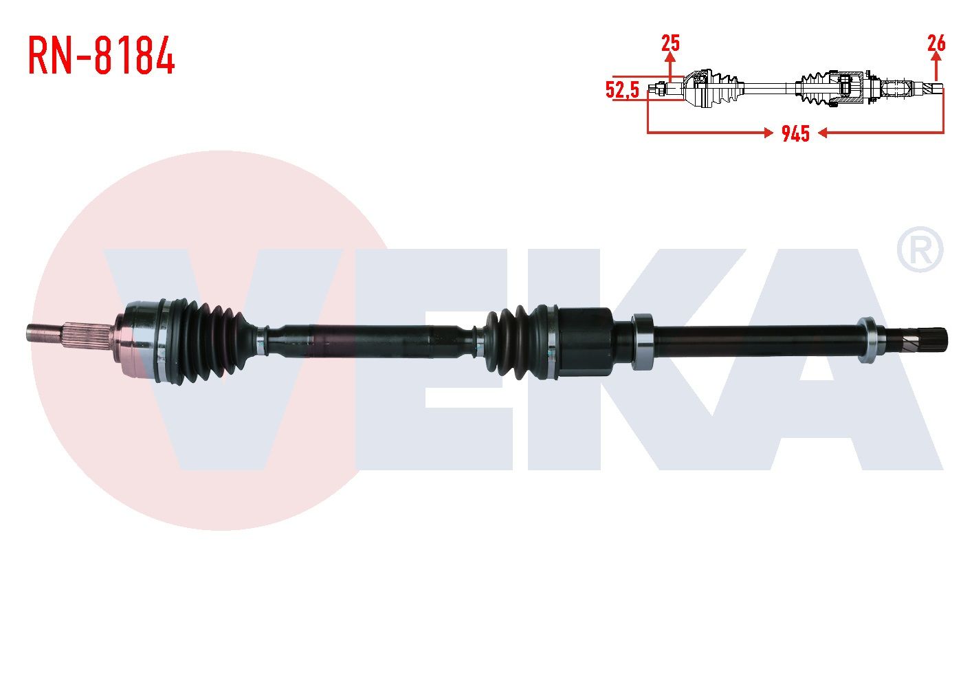 KOMPLE AKS SAG ON UZUNLUK 990mm RENAULT MEGANE IV 1.3 Tce - 1.5 DCI (EURO 6) M-T (SNZ-TL4) 2016- RN-8184