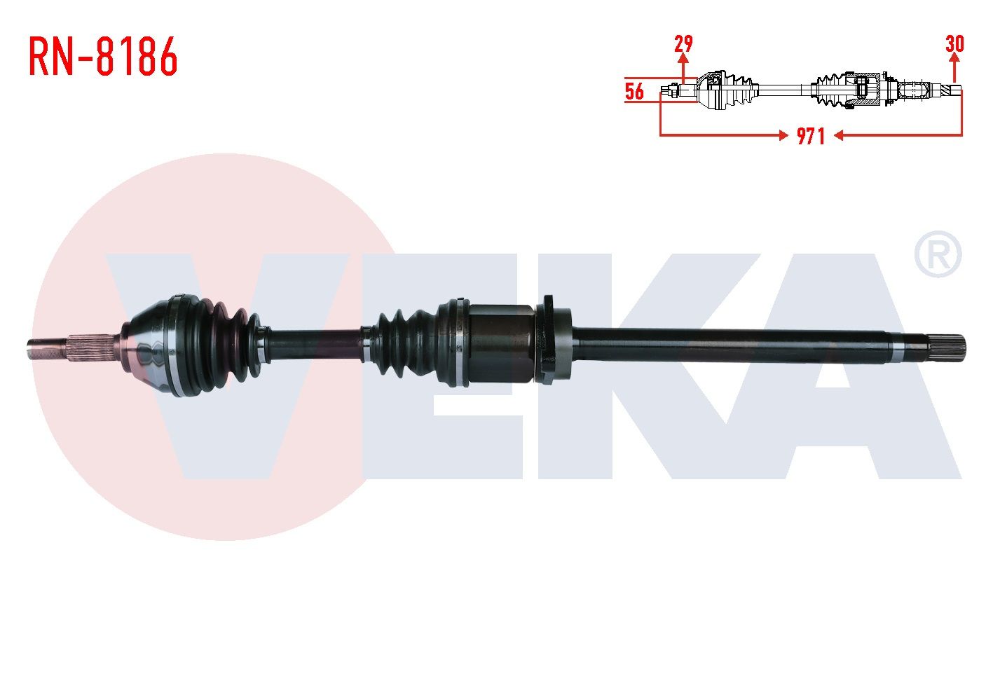 KOMPLE AKS SAG ON RENAULT KOLEOS (HY_) 2.0 DCI A-T UZUNLUK 971mm 2008-2014 RN-8186