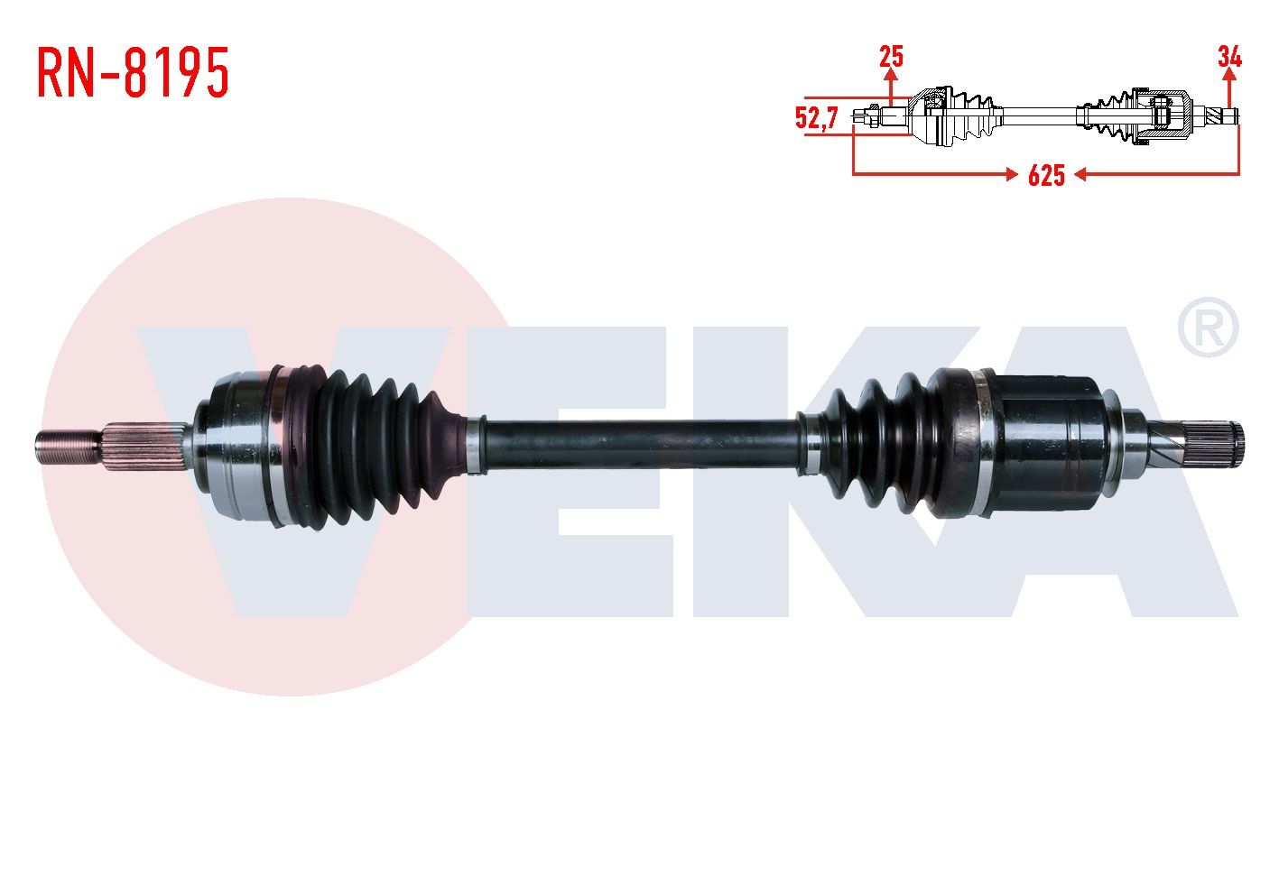 KOMPLE AKS SOL ON UZUNLUK 625mm RENAULT CAPTUR 1.2 - 1.5 DCI A-T 2013- RN-8195