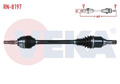 KOMPLE AKS SOL ON RENAULT CLIO IV 0.9 TCE UZUNLUK 663mm 2012- RN-8197