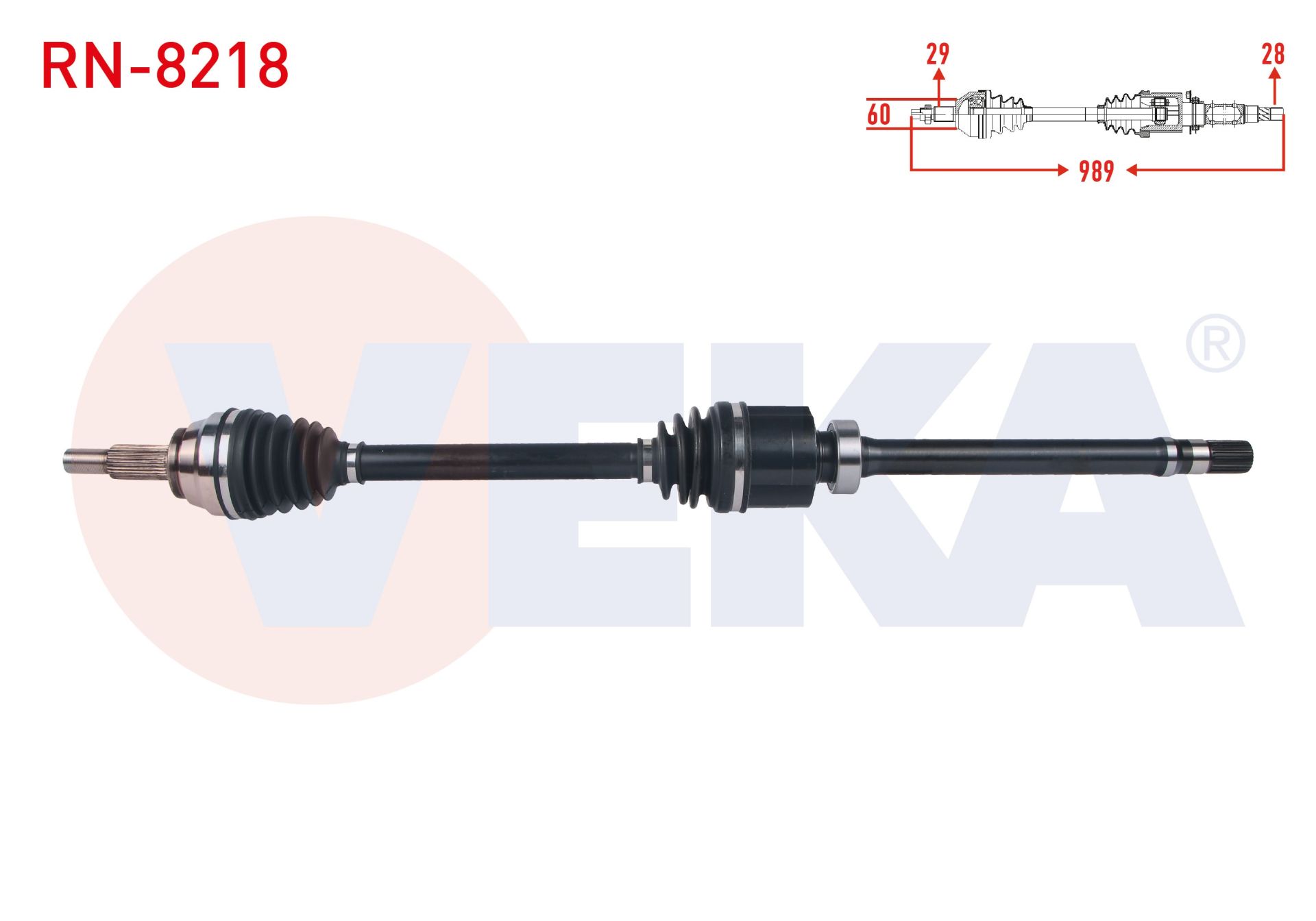 KOMPLE AKS SAG ON UZUNLUK 989mm RENAULT TALISMAN 1.6 DCI A-T 2015- RN-8218