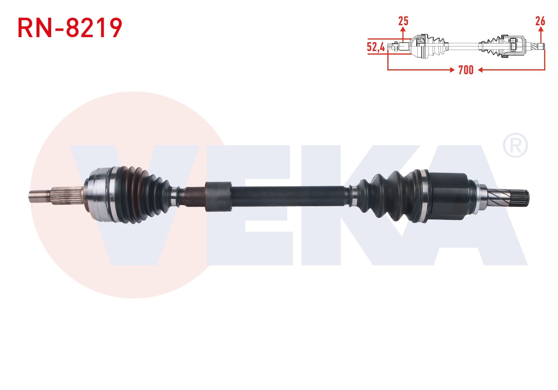 KOMPLE AKS SOL ON UZUNLUK 700mm RENAULT MEGANE IV 1.6i M-T 2016- RN-8219