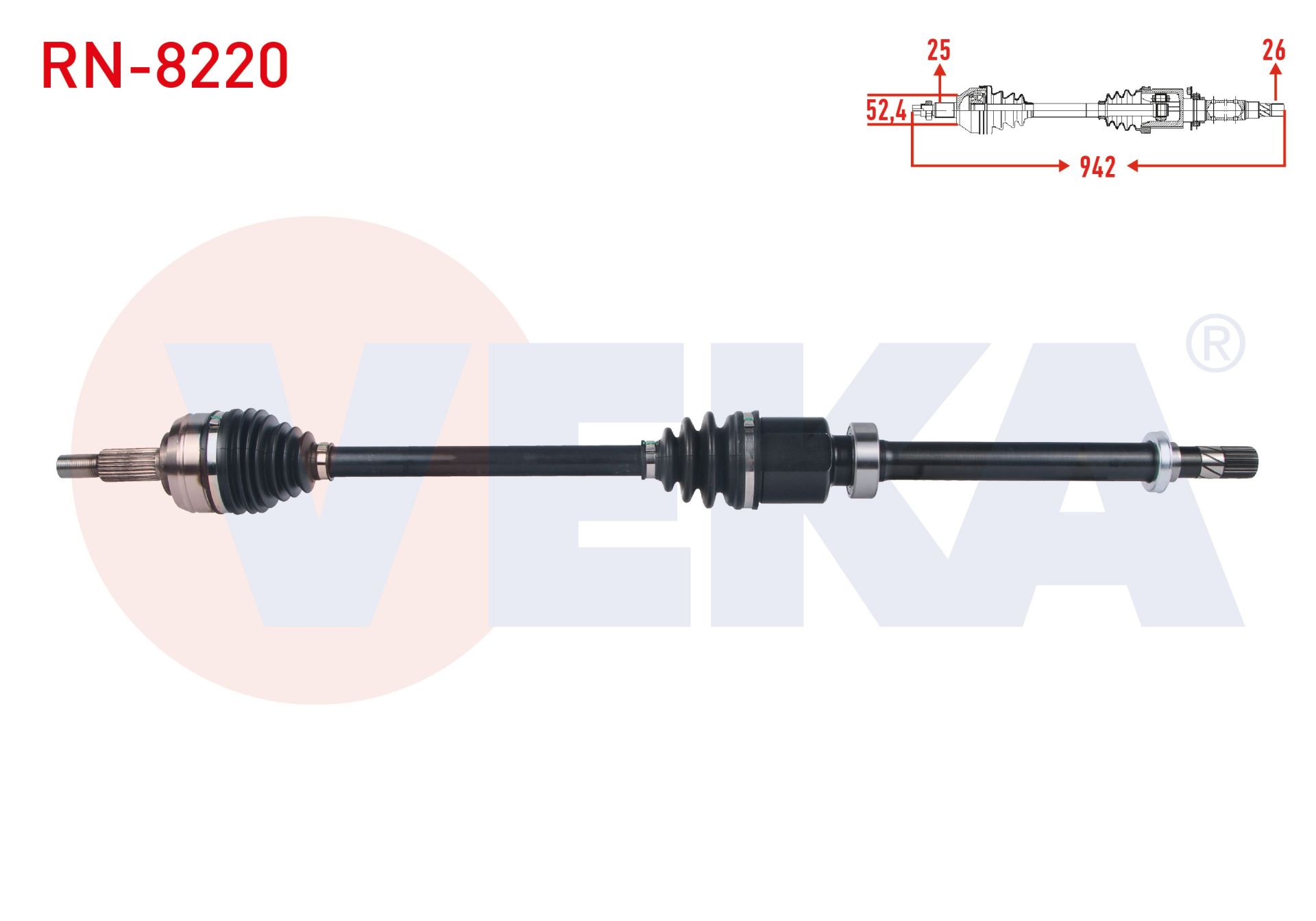KOMPLE AKS SAG ON UZUNLUK 942mm RENAULT MEGANE IV 1.6i M-T 2016- RN-8220