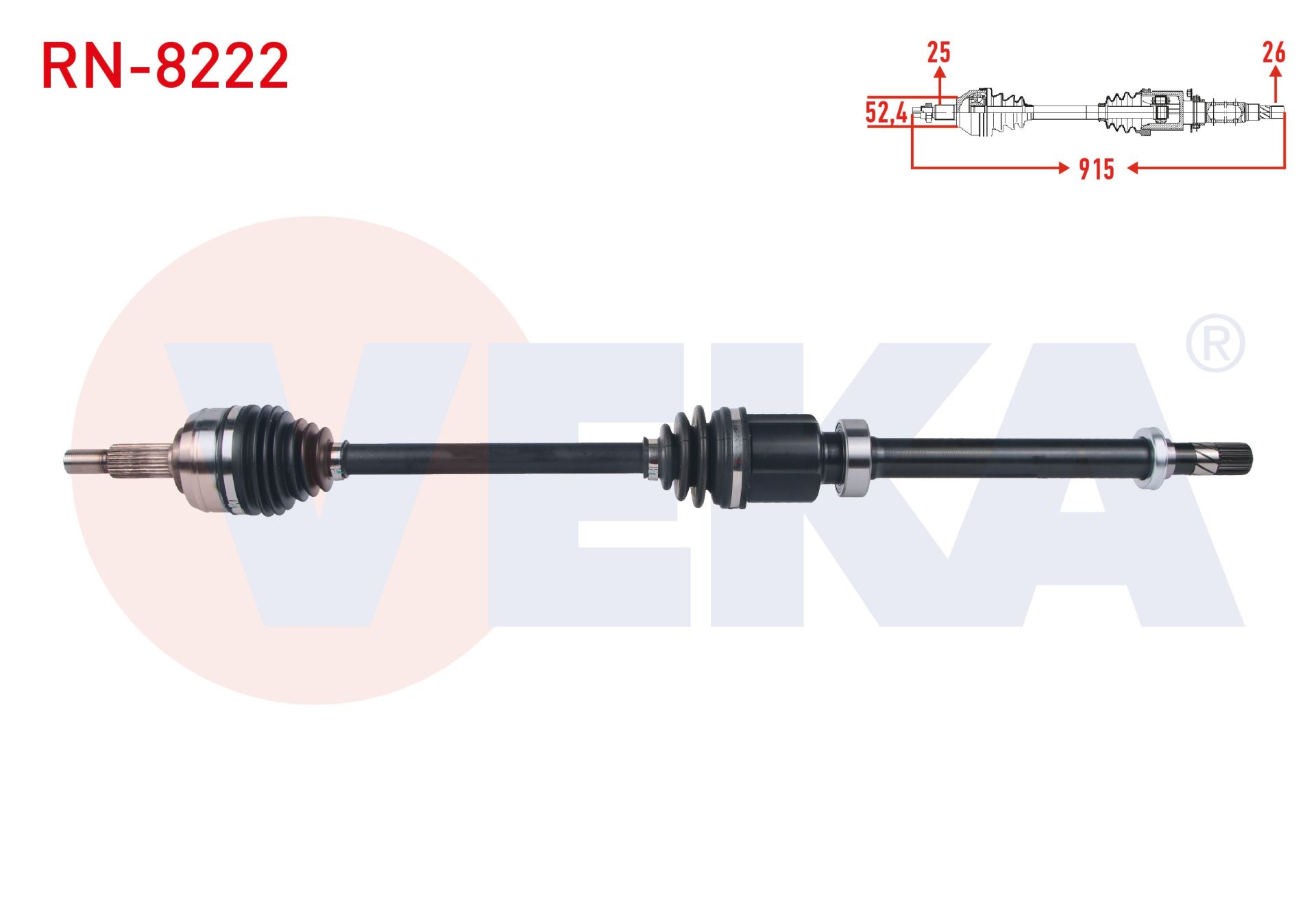 KOMPLE AKS SAG ON UZUNLUK 915mm RENAULT CAPTUR 1.5 DCI MT 6 ILERI 2013- RN-8222